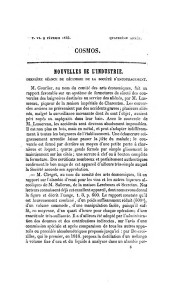 Le cosmos revue encyclopedique hebdomadaire des progres des sciences et de leurs applications aux arts et a l'industrie