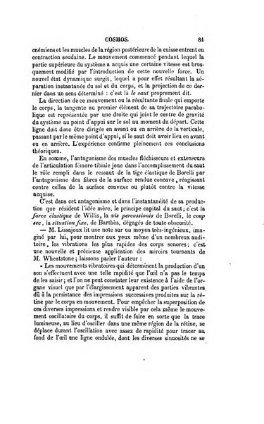 Le cosmos revue encyclopedique hebdomadaire des progres des sciences et de leurs applications aux arts et a l'industrie