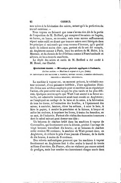 Le cosmos revue encyclopedique hebdomadaire des progres des sciences et de leurs applications aux arts et a l'industrie