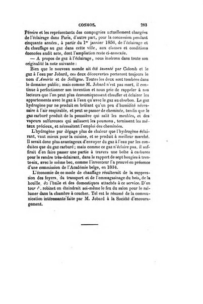 Le cosmos revue encyclopedique hebdomadaire des progres des sciences et de leurs applications aux arts et a l'industrie