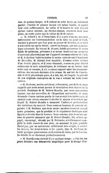 Le cosmos revue encyclopedique hebdomadaire des progres des sciences et de leurs applications aux arts et a l'industrie