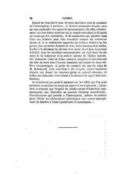 Le cosmos revue encyclopedique hebdomadaire des progres des sciences et de leurs applications aux arts et a l'industrie