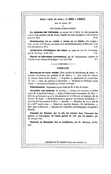 Le cosmos revue encyclopedique hebdomadaire des progres des sciences et de leurs applications aux arts et a l'industrie