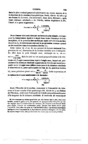 Le cosmos revue encyclopedique hebdomadaire des progres des sciences et de leurs applications aux arts et a l'industrie