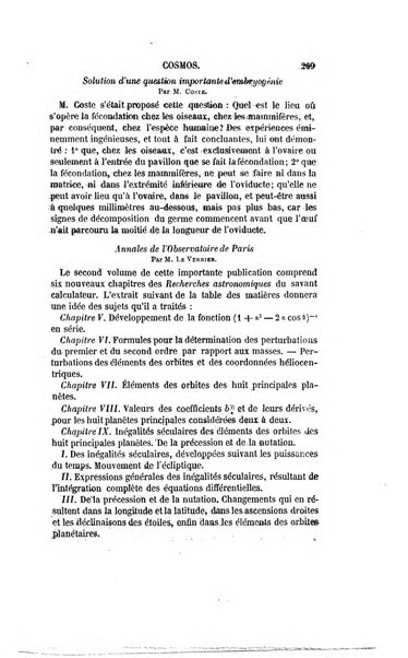 Le cosmos revue encyclopedique hebdomadaire des progres des sciences et de leurs applications aux arts et a l'industrie