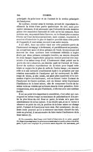 Le cosmos revue encyclopedique hebdomadaire des progres des sciences et de leurs applications aux arts et a l'industrie