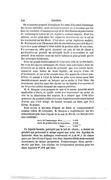 Le cosmos revue encyclopedique hebdomadaire des progres des sciences et de leurs applications aux arts et a l'industrie