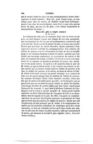 Le cosmos revue encyclopedique hebdomadaire des progres des sciences et de leurs applications aux arts et a l'industrie