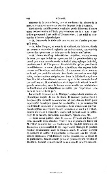 Le cosmos revue encyclopedique hebdomadaire des progres des sciences et de leurs applications aux arts et a l'industrie