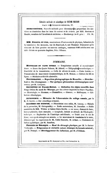 Le cosmos revue encyclopedique hebdomadaire des progres des sciences et de leurs applications aux arts et a l'industrie