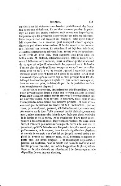 Le cosmos revue encyclopedique hebdomadaire des progres des sciences et de leurs applications aux arts et a l'industrie