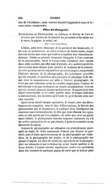 Le cosmos revue encyclopedique hebdomadaire des progres des sciences et de leurs applications aux arts et a l'industrie