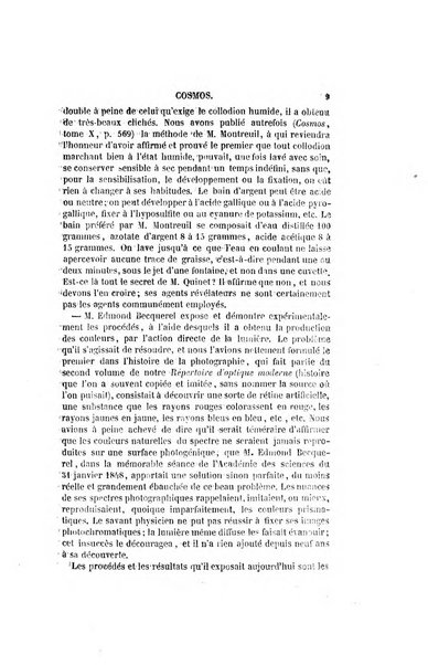 Le cosmos revue encyclopedique hebdomadaire des progres des sciences et de leurs applications aux arts et a l'industrie