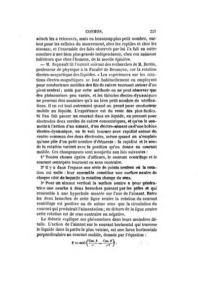 Le cosmos revue encyclopedique hebdomadaire des progres des sciences et de leurs applications aux arts et a l'industrie