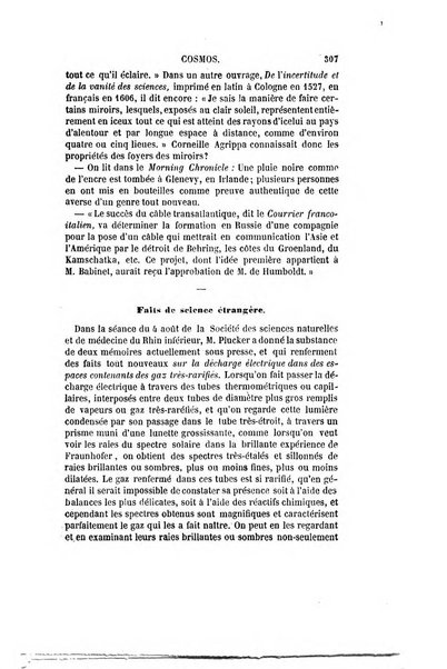 Le cosmos revue encyclopedique hebdomadaire des progres des sciences et de leurs applications aux arts et a l'industrie