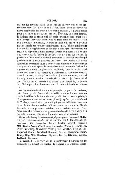 Le cosmos revue encyclopedique hebdomadaire des progres des sciences et de leurs applications aux arts et a l'industrie