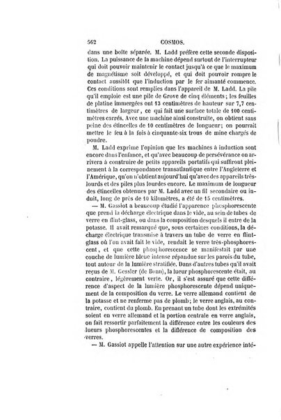 Le cosmos revue encyclopedique hebdomadaire des progres des sciences et de leurs applications aux arts et a l'industrie