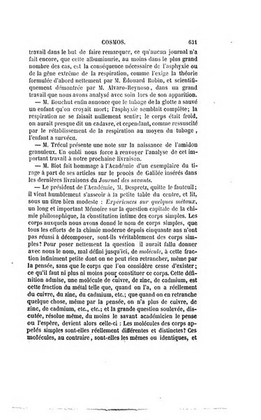 Le cosmos revue encyclopedique hebdomadaire des progres des sciences et de leurs applications aux arts et a l'industrie