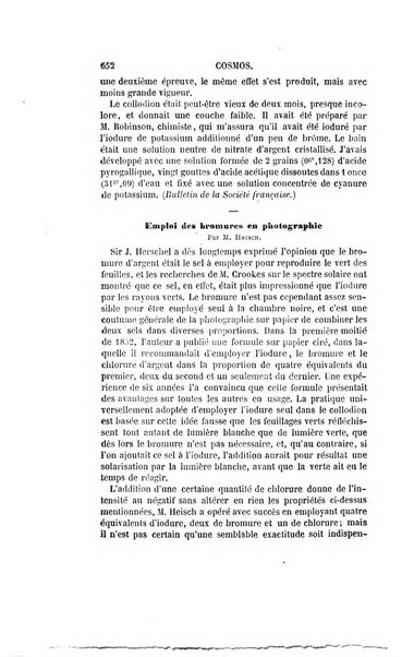 Le cosmos revue encyclopedique hebdomadaire des progres des sciences et de leurs applications aux arts et a l'industrie