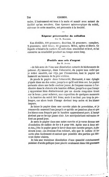 Le cosmos revue encyclopedique hebdomadaire des progres des sciences et de leurs applications aux arts et a l'industrie