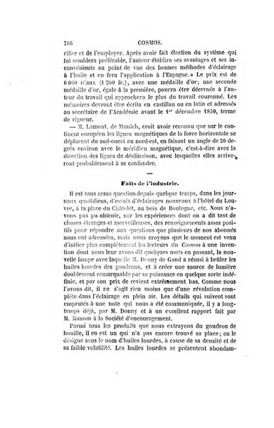 Le cosmos revue encyclopedique hebdomadaire des progres des sciences et de leurs applications aux arts et a l'industrie