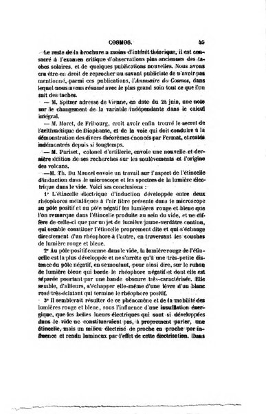 Le cosmos revue encyclopedique hebdomadaire des progres des sciences et de leurs applications aux arts et a l'industrie