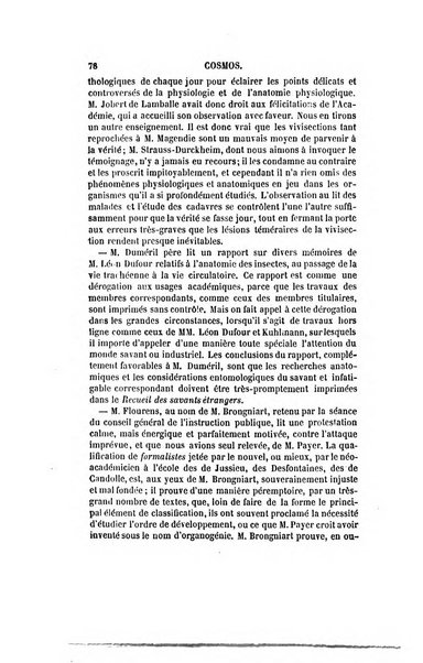 Le cosmos revue encyclopedique hebdomadaire des progres des sciences et de leurs applications aux arts et a l'industrie