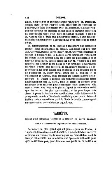 Le cosmos revue encyclopedique hebdomadaire des progres des sciences et de leurs applications aux arts et a l'industrie