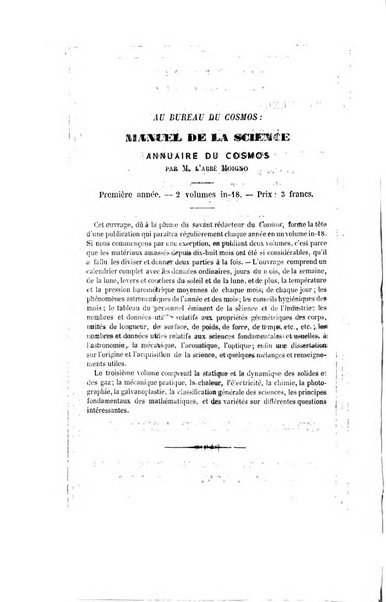 Le cosmos revue encyclopedique hebdomadaire des progres des sciences et de leurs applications aux arts et a l'industrie