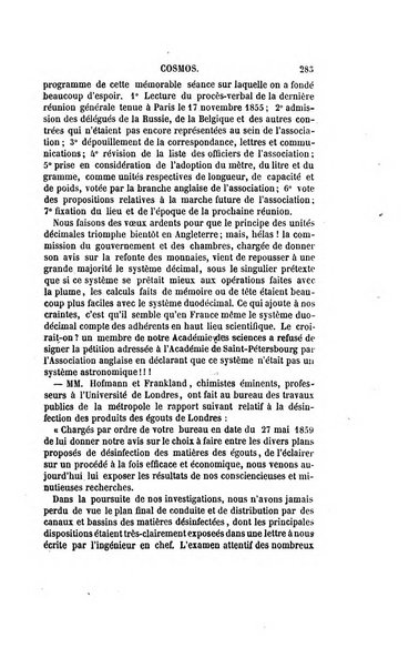 Le cosmos revue encyclopedique hebdomadaire des progres des sciences et de leurs applications aux arts et a l'industrie