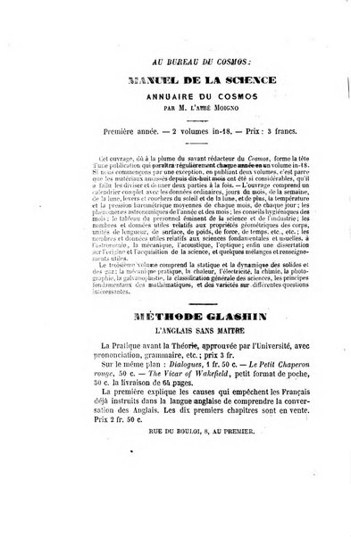 Le cosmos revue encyclopedique hebdomadaire des progres des sciences et de leurs applications aux arts et a l'industrie