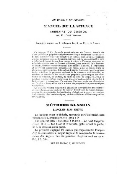 Le cosmos revue encyclopedique hebdomadaire des progres des sciences et de leurs applications aux arts et a l'industrie