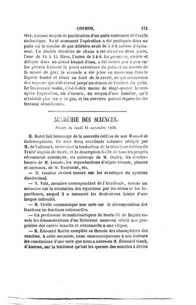 Le cosmos revue encyclopedique hebdomadaire des progres des sciences et de leurs applications aux arts et a l'industrie