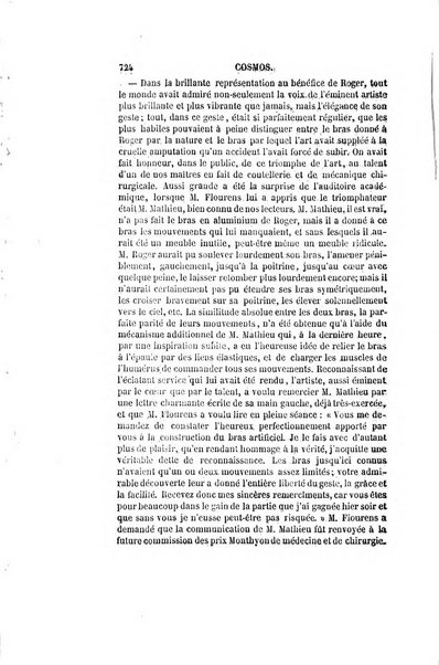 Le cosmos revue encyclopedique hebdomadaire des progres des sciences et de leurs applications aux arts et a l'industrie