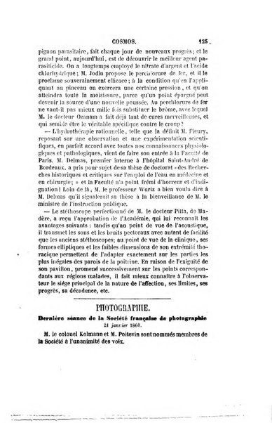 Le cosmos revue encyclopedique hebdomadaire des progres des sciences et de leurs applications aux arts et a l'industrie