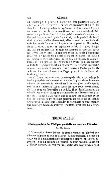 Le cosmos revue encyclopedique hebdomadaire des progres des sciences et de leurs applications aux arts et a l'industrie