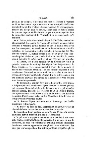 Le cosmos revue encyclopedique hebdomadaire des progres des sciences et de leurs applications aux arts et a l'industrie