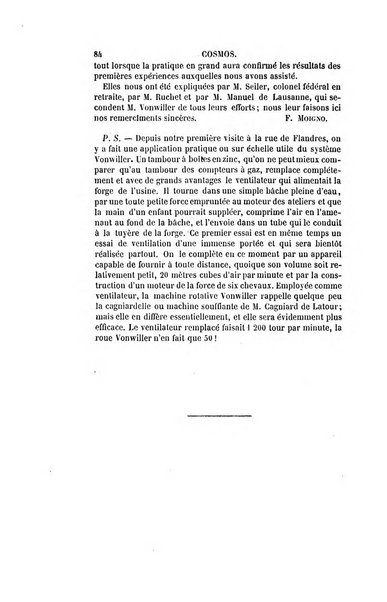 Le cosmos revue encyclopedique hebdomadaire des progres des sciences et de leurs applications aux arts et a l'industrie