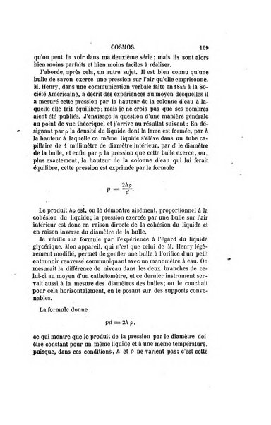 Le cosmos revue encyclopedique hebdomadaire des progres des sciences et de leurs applications aux arts et a l'industrie