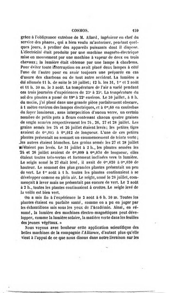 Le cosmos revue encyclopedique hebdomadaire des progres des sciences et de leurs applications aux arts et a l'industrie