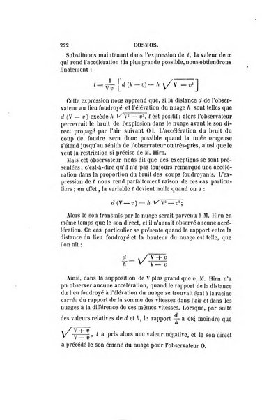 Le cosmos revue encyclopedique hebdomadaire des progres des sciences et de leurs applications aux arts et a l'industrie