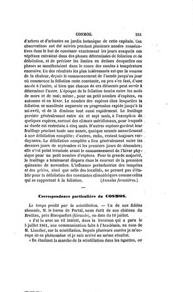 Le cosmos revue encyclopedique hebdomadaire des progres des sciences et de leurs applications aux arts et a l'industrie