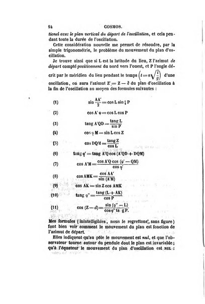 Le cosmos revue encyclopedique hebdomadaire des progres des sciences et de leurs applications aux arts et a l'industrie