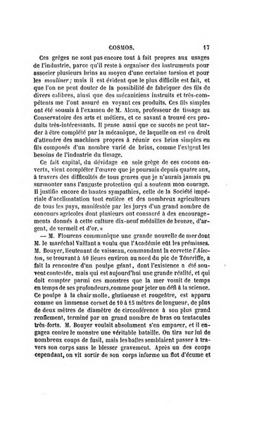 Le cosmos revue encyclopedique hebdomadaire des progres des sciences et de leurs applications aux arts et a l'industrie