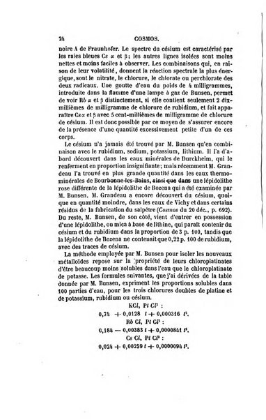 Le cosmos revue encyclopedique hebdomadaire des progres des sciences et de leurs applications aux arts et a l'industrie