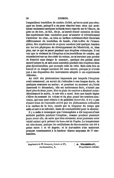 Le cosmos revue encyclopedique hebdomadaire des progres des sciences et de leurs applications aux arts et a l'industrie