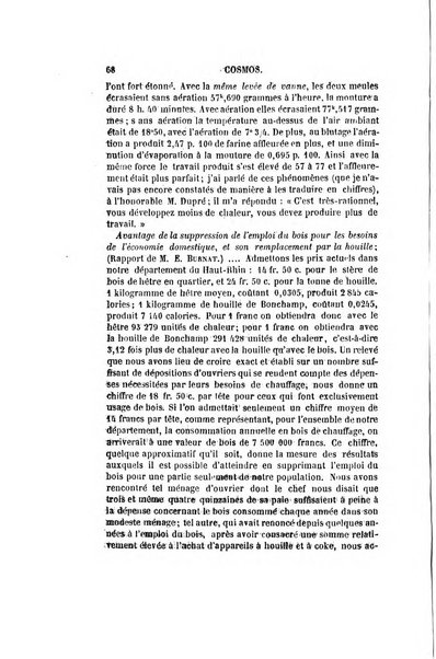 Le cosmos revue encyclopedique hebdomadaire des progres des sciences et de leurs applications aux arts et a l'industrie