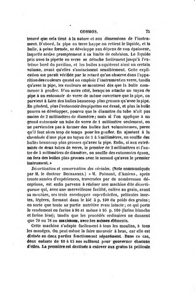 Le cosmos revue encyclopedique hebdomadaire des progres des sciences et de leurs applications aux arts et a l'industrie