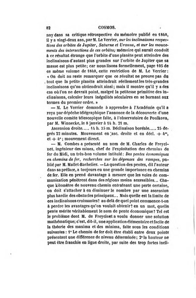 Le cosmos revue encyclopedique hebdomadaire des progres des sciences et de leurs applications aux arts et a l'industrie