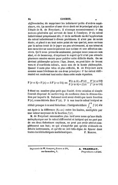 Le cosmos revue encyclopedique hebdomadaire des progres des sciences et de leurs applications aux arts et a l'industrie